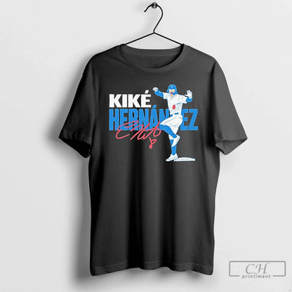 Premium Kike Hernandez Los Angeles Dodgers Baseball Signature T