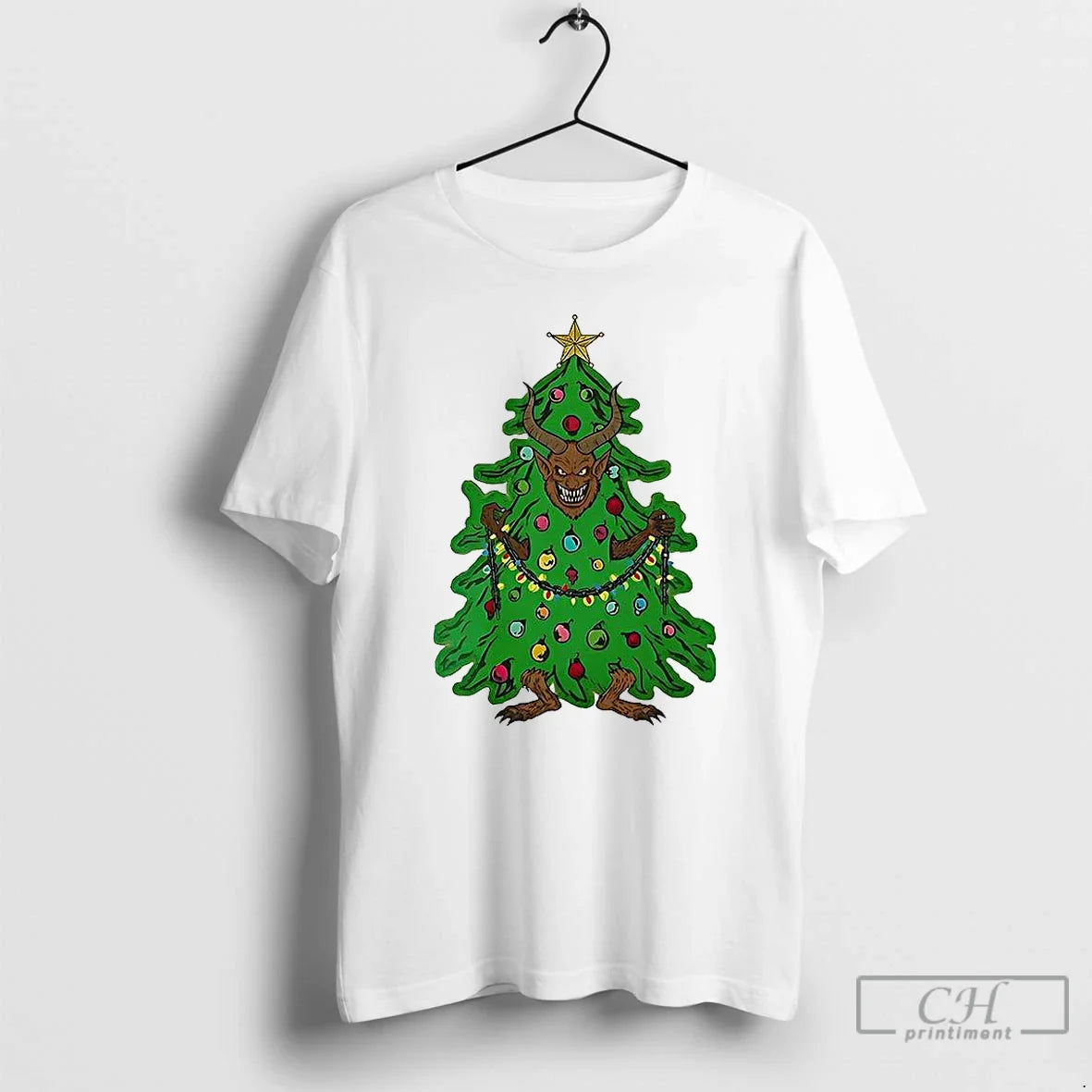 Premium Krampus Disguised As Tree Long Sleeve Authentic Apparel