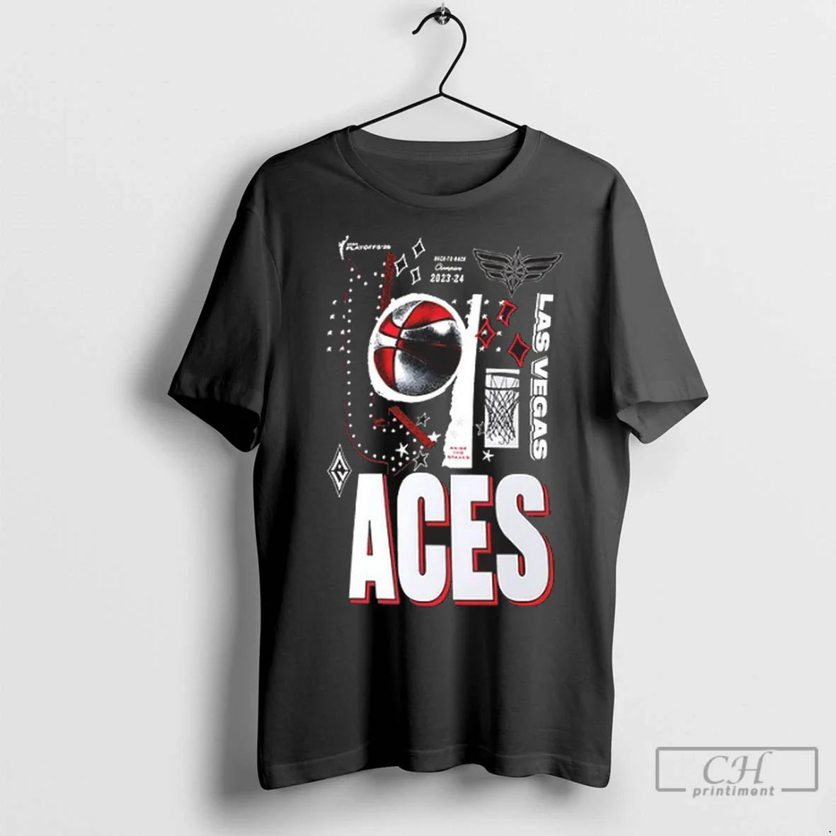 Premium Las Vegas Aces 2025 Wnba Wnba Playoffs Zone Logo Long Sleeve