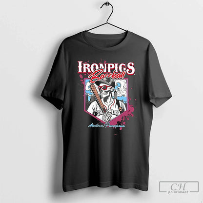 Premium Lehigh Valley Ironpigs Skeleton Allentown Tee Classic Fashion