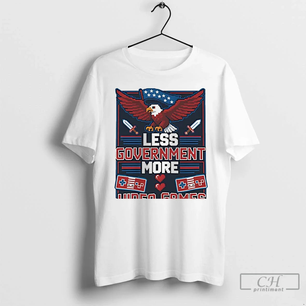 Premium Less Government More Video Games Patriotic Eagle Sweatshirt