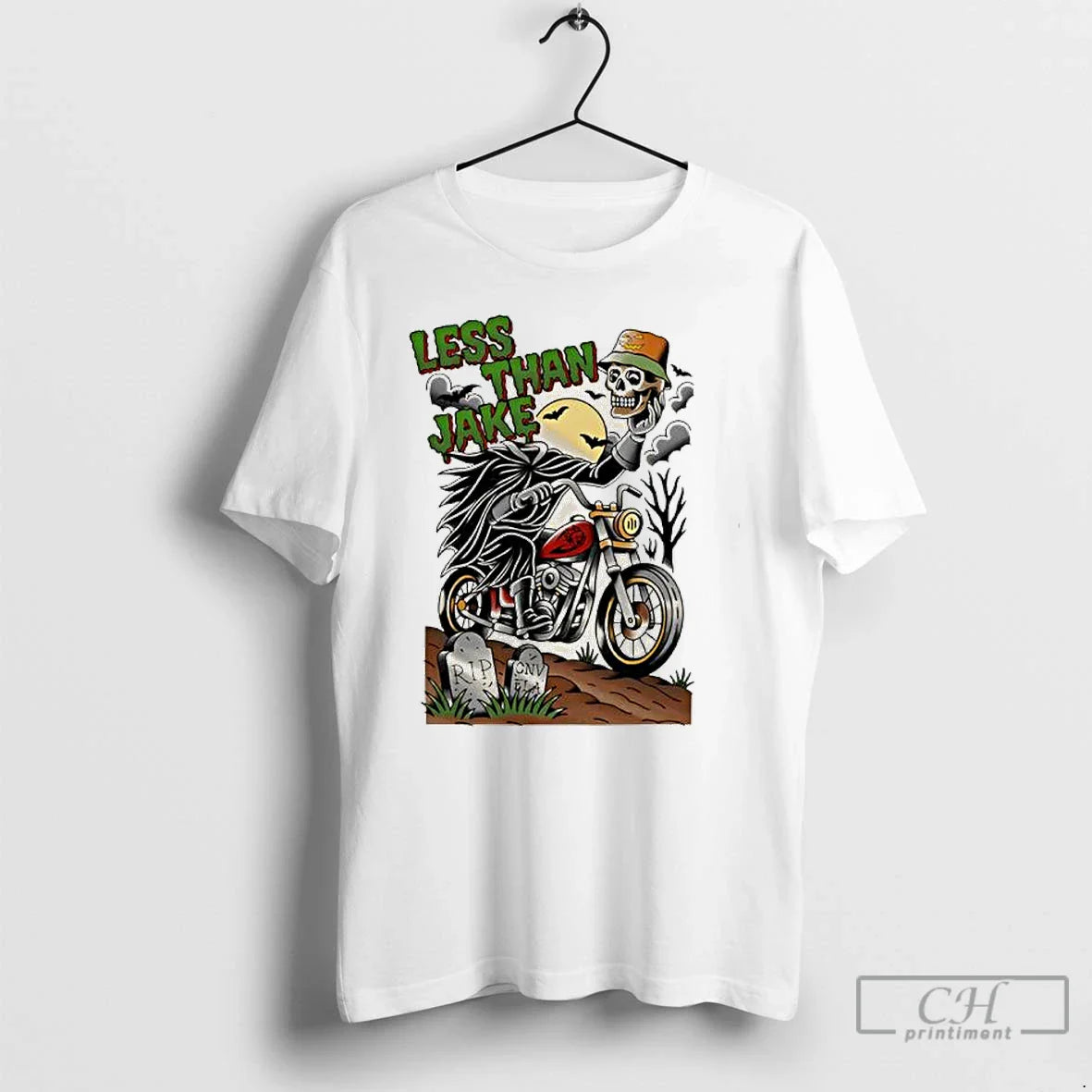 Premium Less Than Jake Skeleton Halloween T Shirts TShirt Retro Art