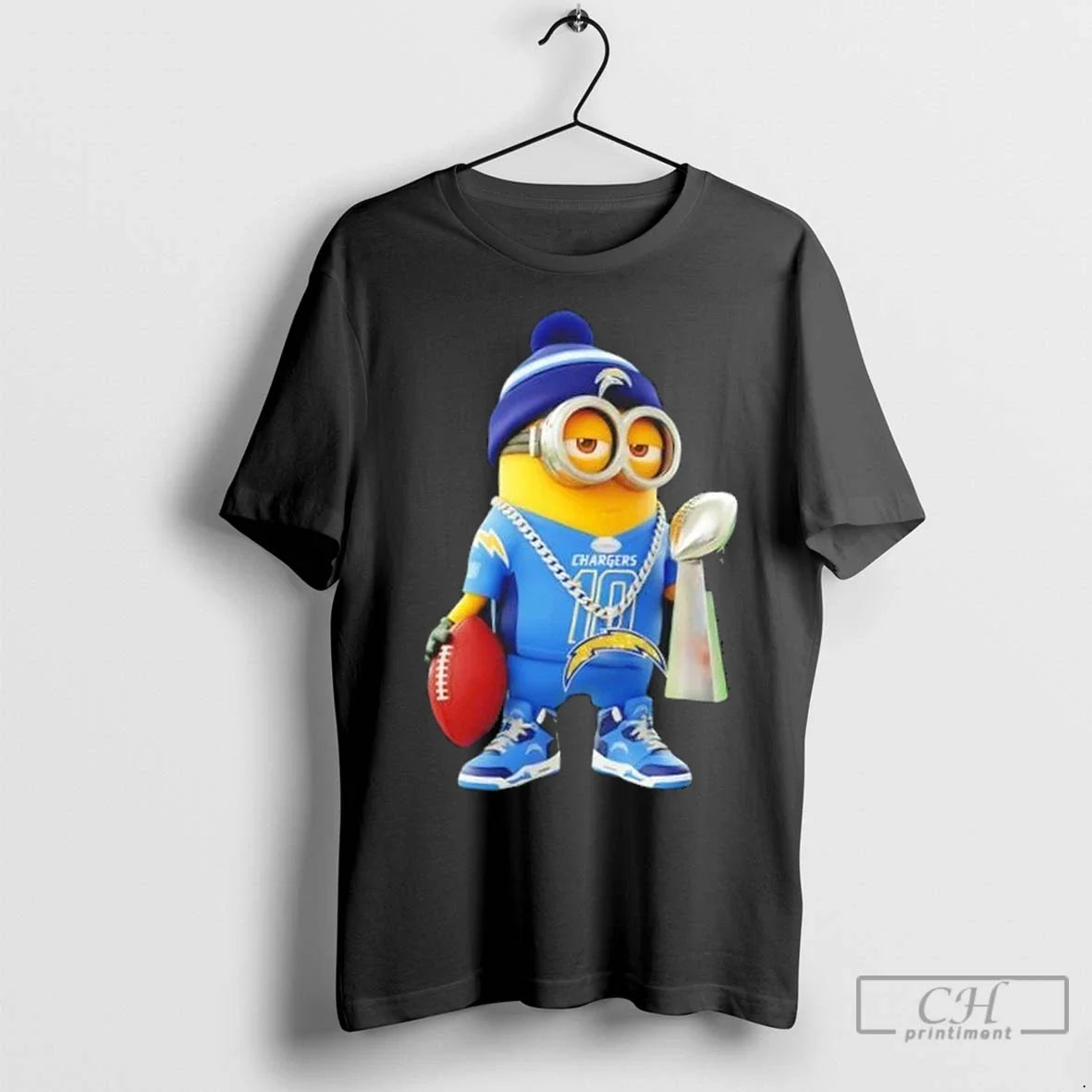 Premium Los Angeles Chargers X Minions Hold Super Bowl Trophy