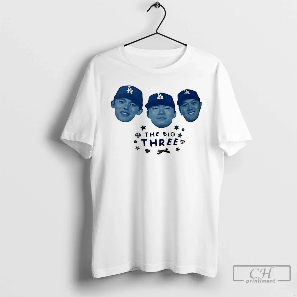 Premium Los Angeles Dodgers Baseball Big Three TShirt Designer Art