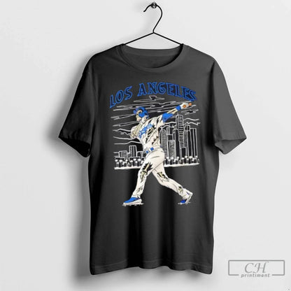 Premium Los Angeles Dodgers Moon Shot Halloween Skeleton Long Sleeve