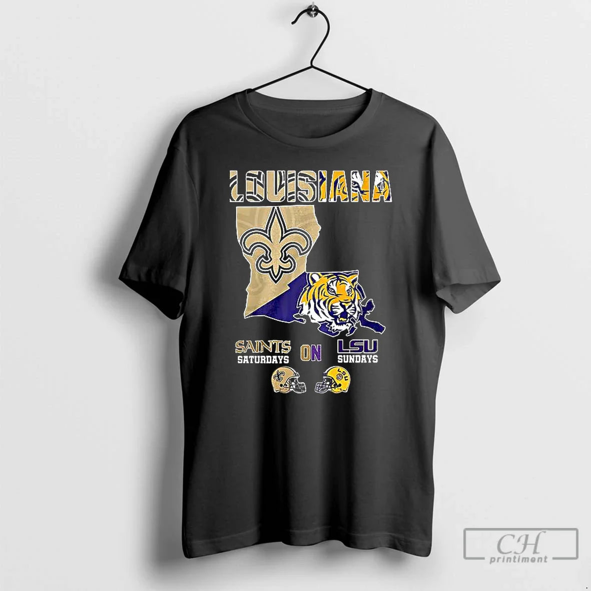 Premium Louisiana Saints Saturdays Lsu Sundays Map T Shirts Hoodie