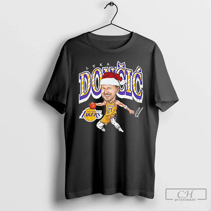 Premium Luka Doncic Santa Cartoon Los Angeles Lakers Hoodie Authentic
