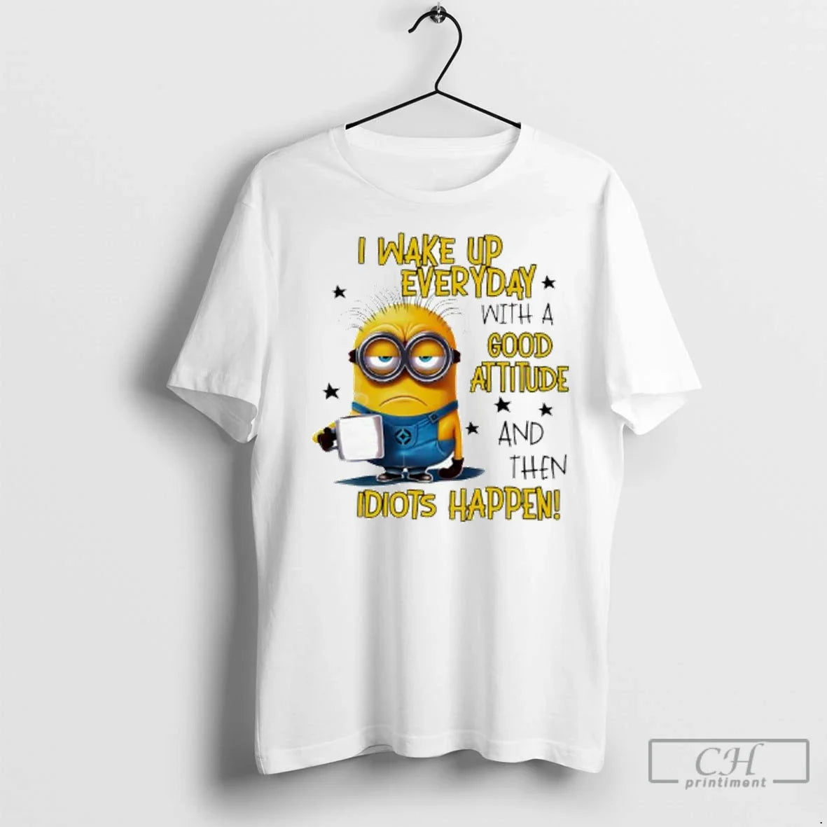 Premium Minion I Wake Up Everyday Good Attitude Ladies Long Sleeve