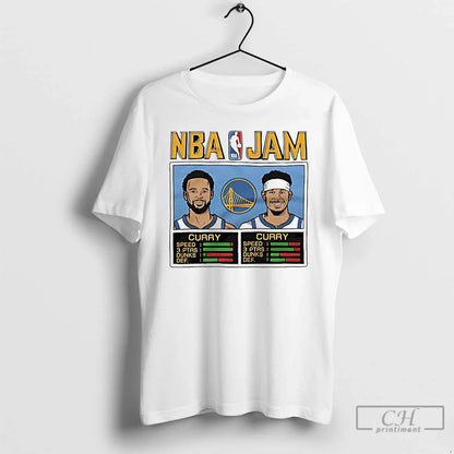 Premium Nba Jam Warriors Curry And Curry Shirt Premium Fashion