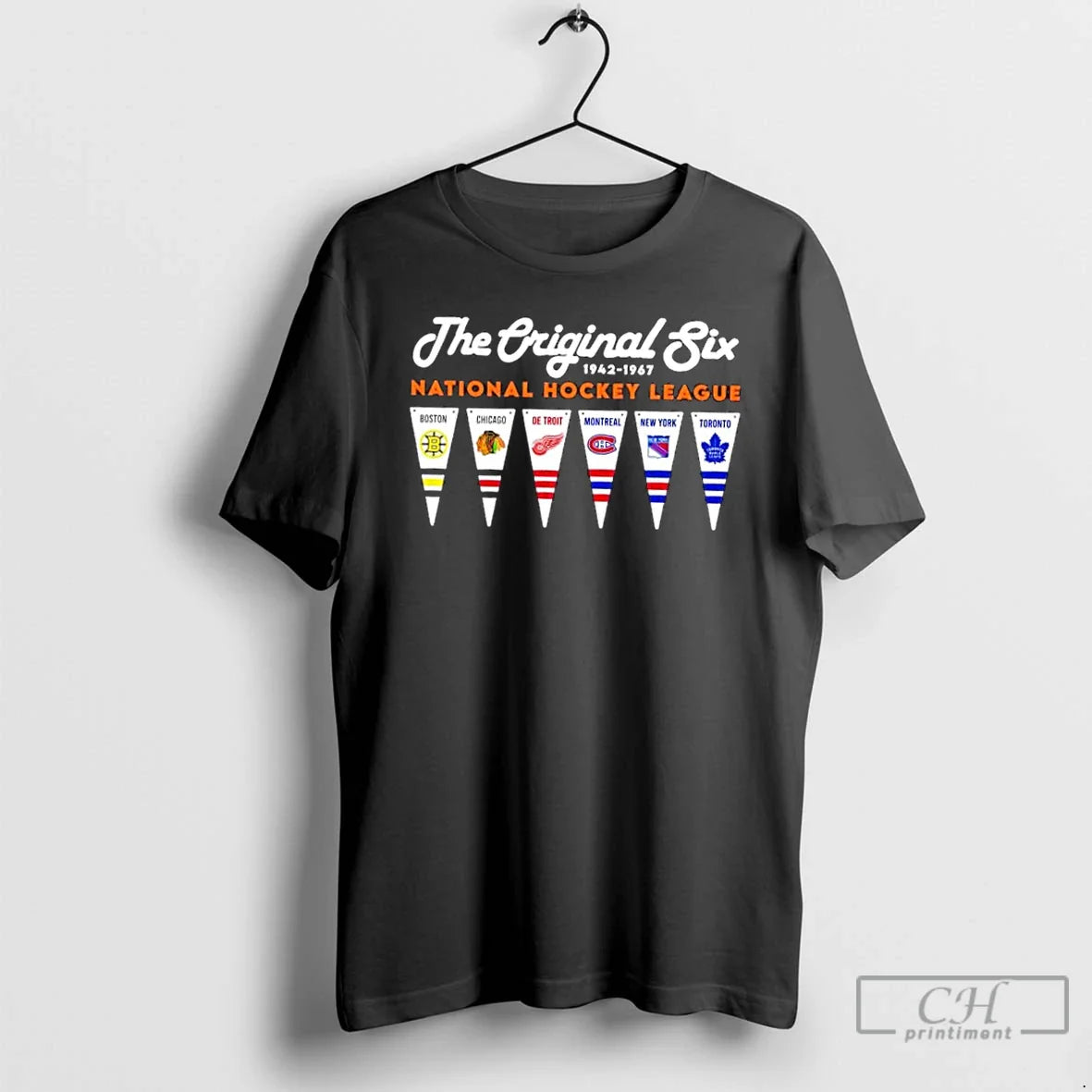 Premium Nhl Six National Hockey League Pennant Flag Tank Top Vintage