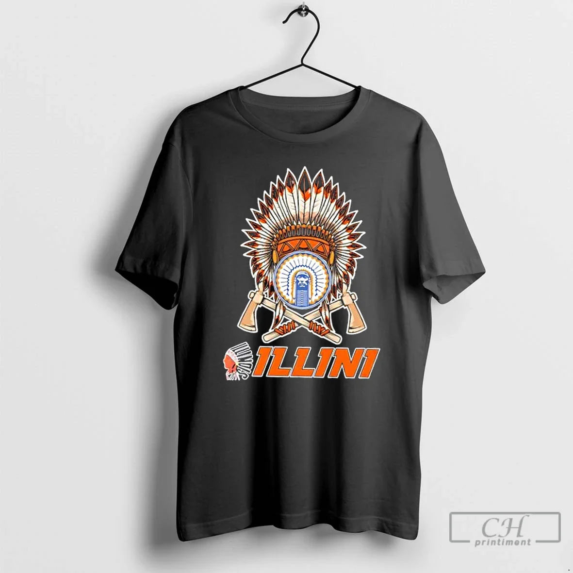 Premium Native American X Illinois Fighting Illini Long Sleeve Retro