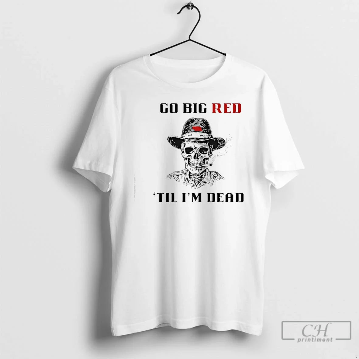 Premium Nebraska Skull Go Big Red Til Im Dead T Shirts TShirt