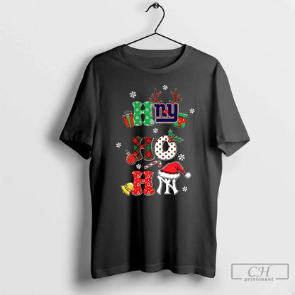 Premium New York Giants And New York Yankees Ho Ho Ho Chirstmas T