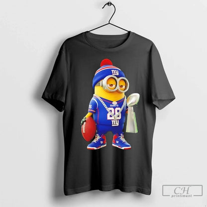 Premium New York Giants X Minions Hold Super Bowl Trophy Tee Vintage