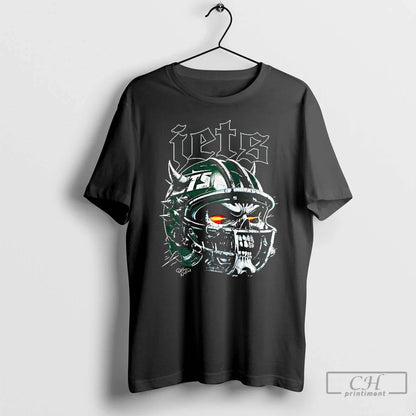 Premium New York Jets Football Skull Helmet Halloween T Shirts Hoodie
