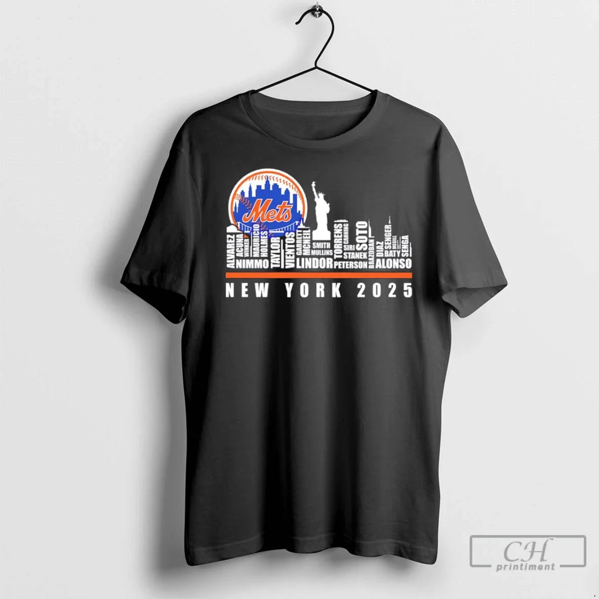 Premium New York Mets 2025 Players Names City Skyline Logo Sweatshirt