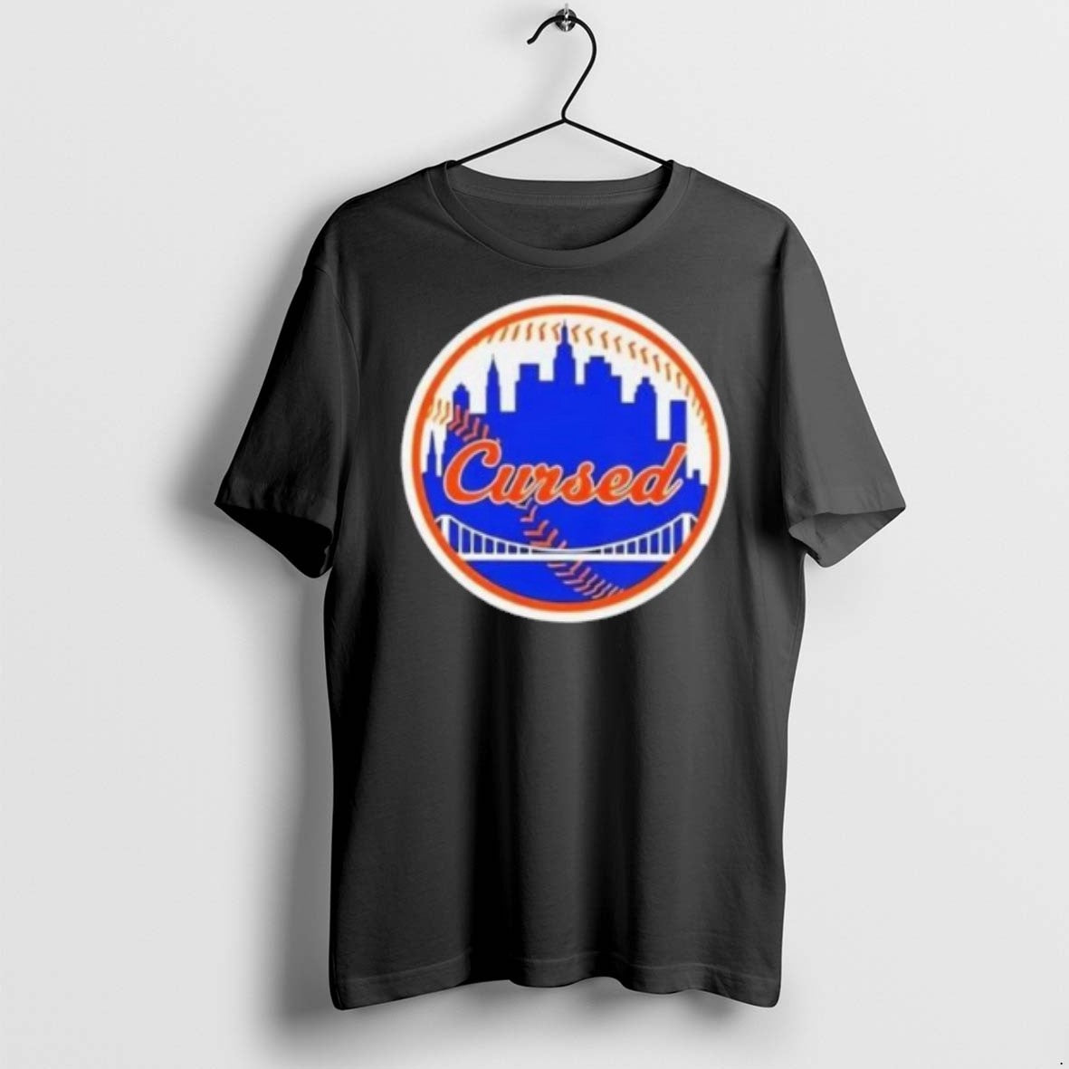 Premium New York Mets Cursed Skyline T Shirts Tee Exclusive Gift