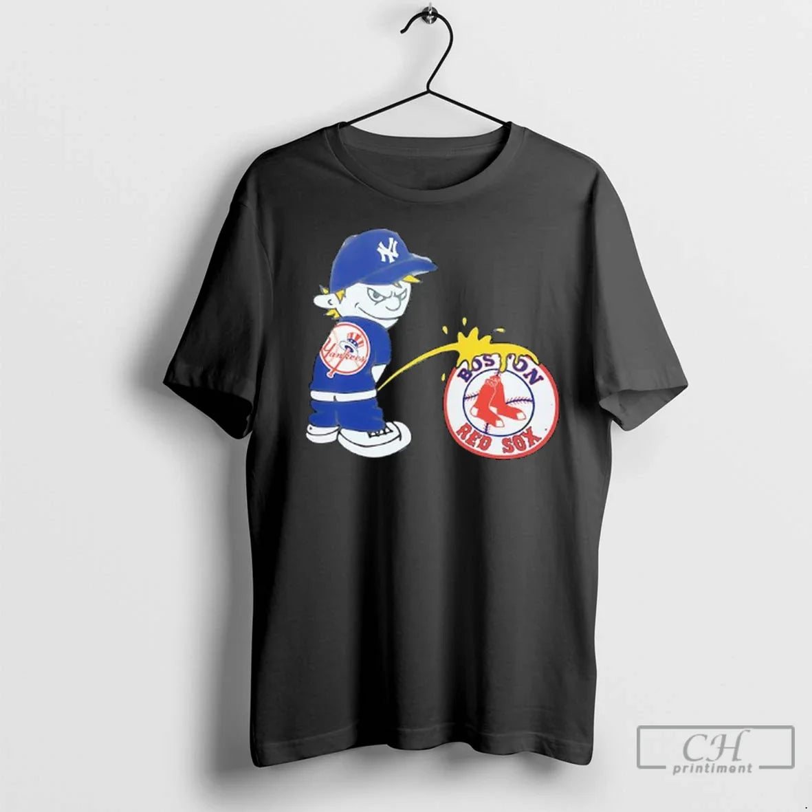 Premium New York Yankees Calvin Urinating Boston Red Sox Logo Ladies