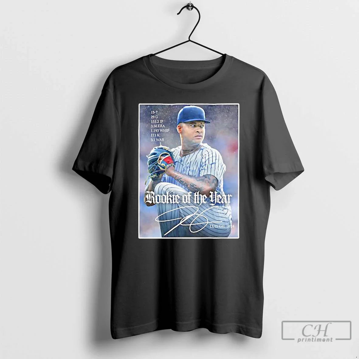 Premium New York Yankees Luis Gil Rookie Year Signature Long Sleeve