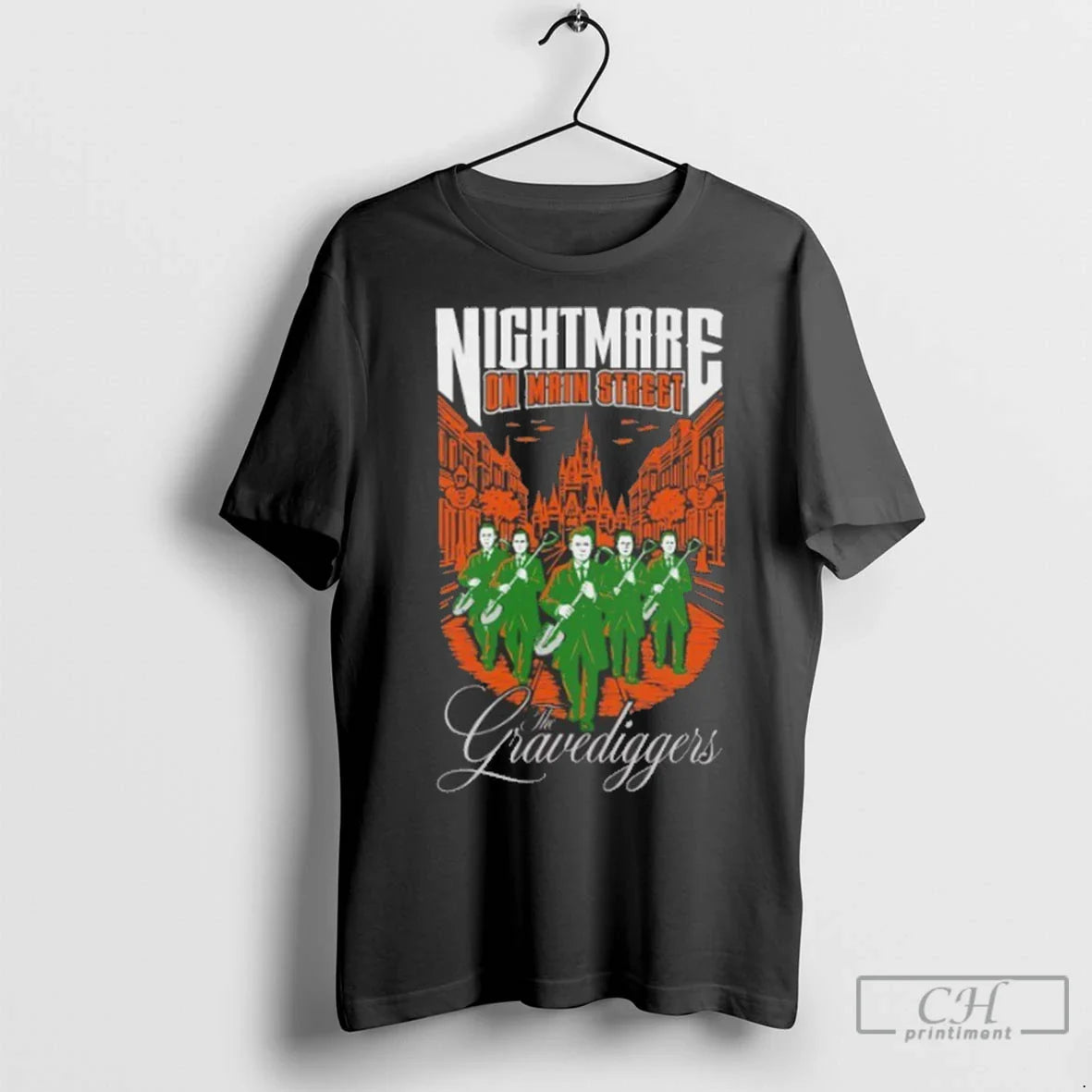 Premium Nightmare Main Street Gravediggers Tee Modern Style