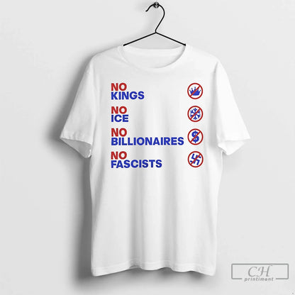 Premium No Kings No Ice No Billionaires No Fascists Hoodie Trendy