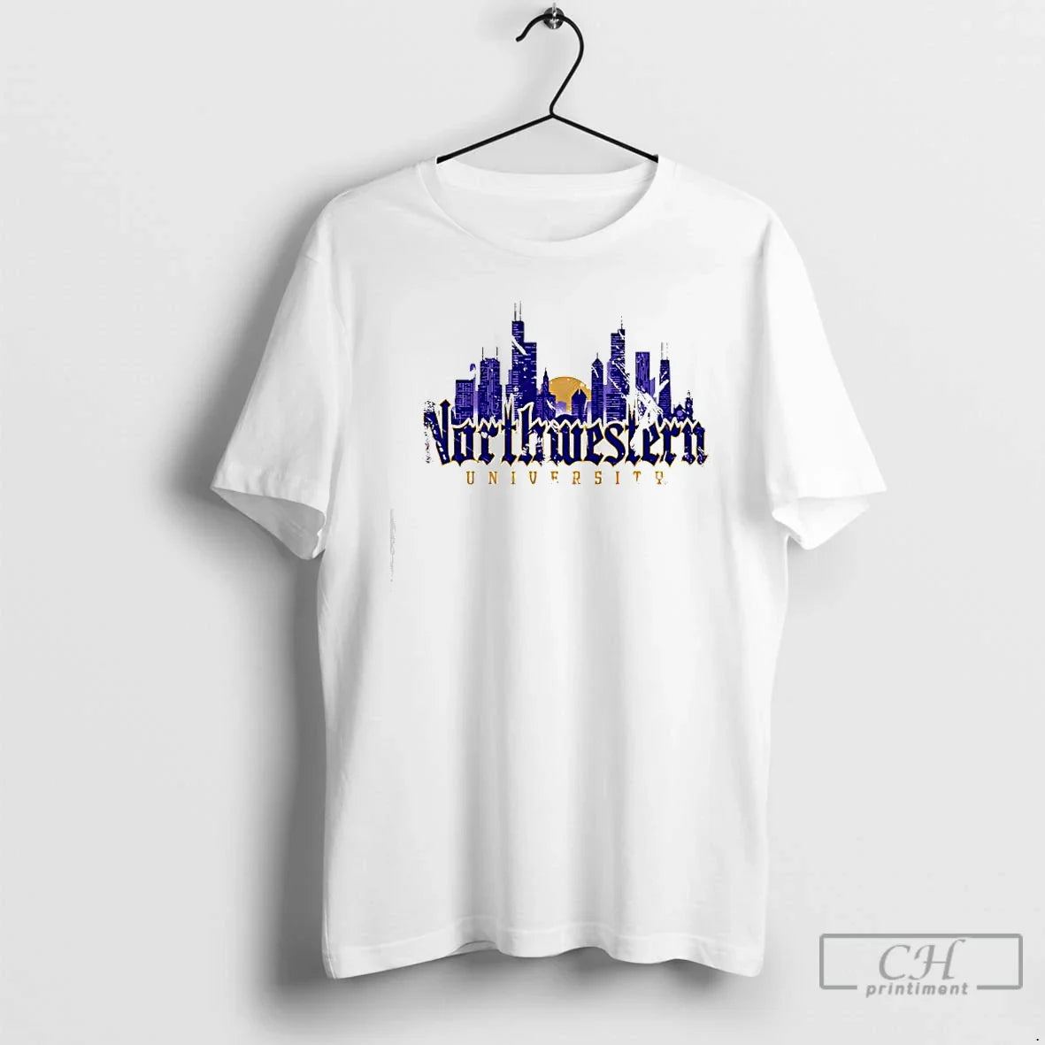 Premium Northwestern University Gothic Chicago Skyline Long Sleeve