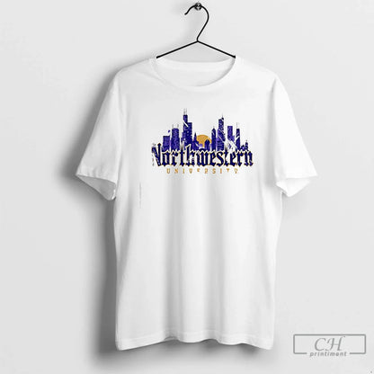 Premium Northwestern University Gothic Chicago Skyline Long Sleeve