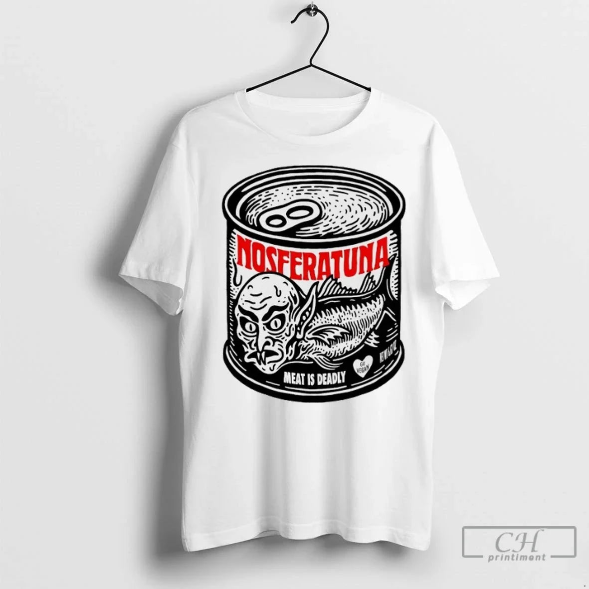 Premium Nosferatu Tuna Nosferatuna Can Meat Is Deadly Go Vegan Tee