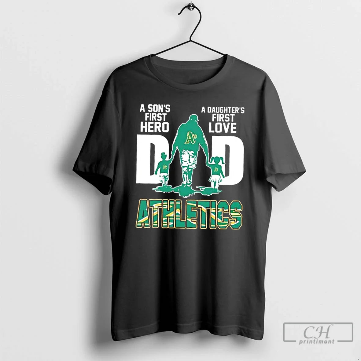 Premium Oakland Athletics Sons First Hero Daughters Love Dad Long
