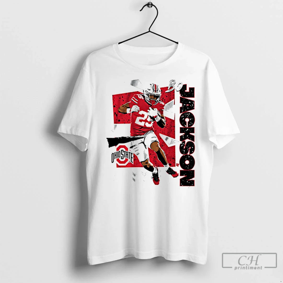 Premium Ohio State Buckeyes Football Ncaa Bo Jackson 90S Tee Premium