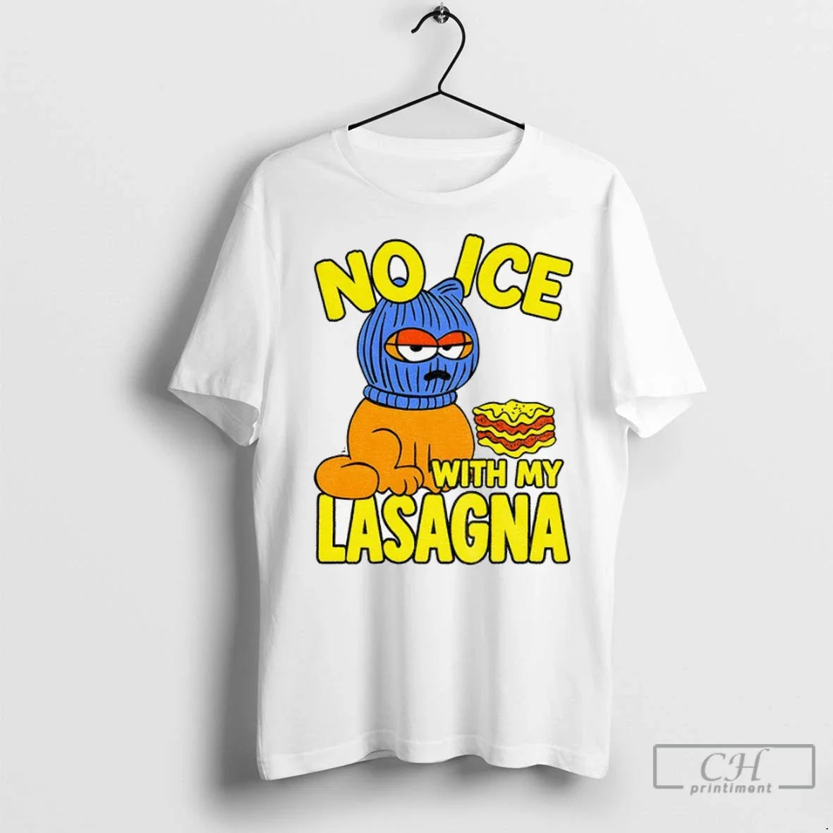 Premium Orange Cat No Ice My Lasagna Meme TShirt Elegant Design