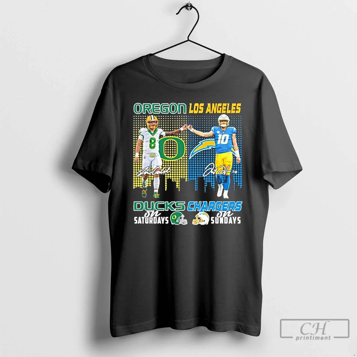 Premium Oregon Ducks Saturdays And Los Angeles Chargers Sundays Tank