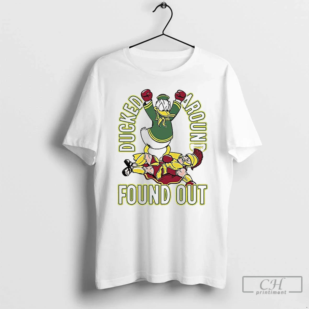 Premium Oregon Ducks Vs Usc Trojans Duck Around Found Out Tee Modern