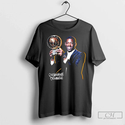 Premium Ousmane Dembele And 2025 Ballon Dor Awards Trophy Tee Vintage