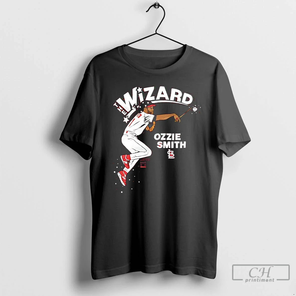 Ozzie Smith Wizard St Louis Superstar Caricature Long Sleeve Retro