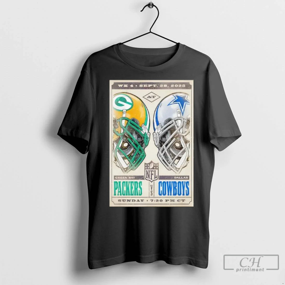 Premium Packers Cowboys September Ladies Tee Retro Style