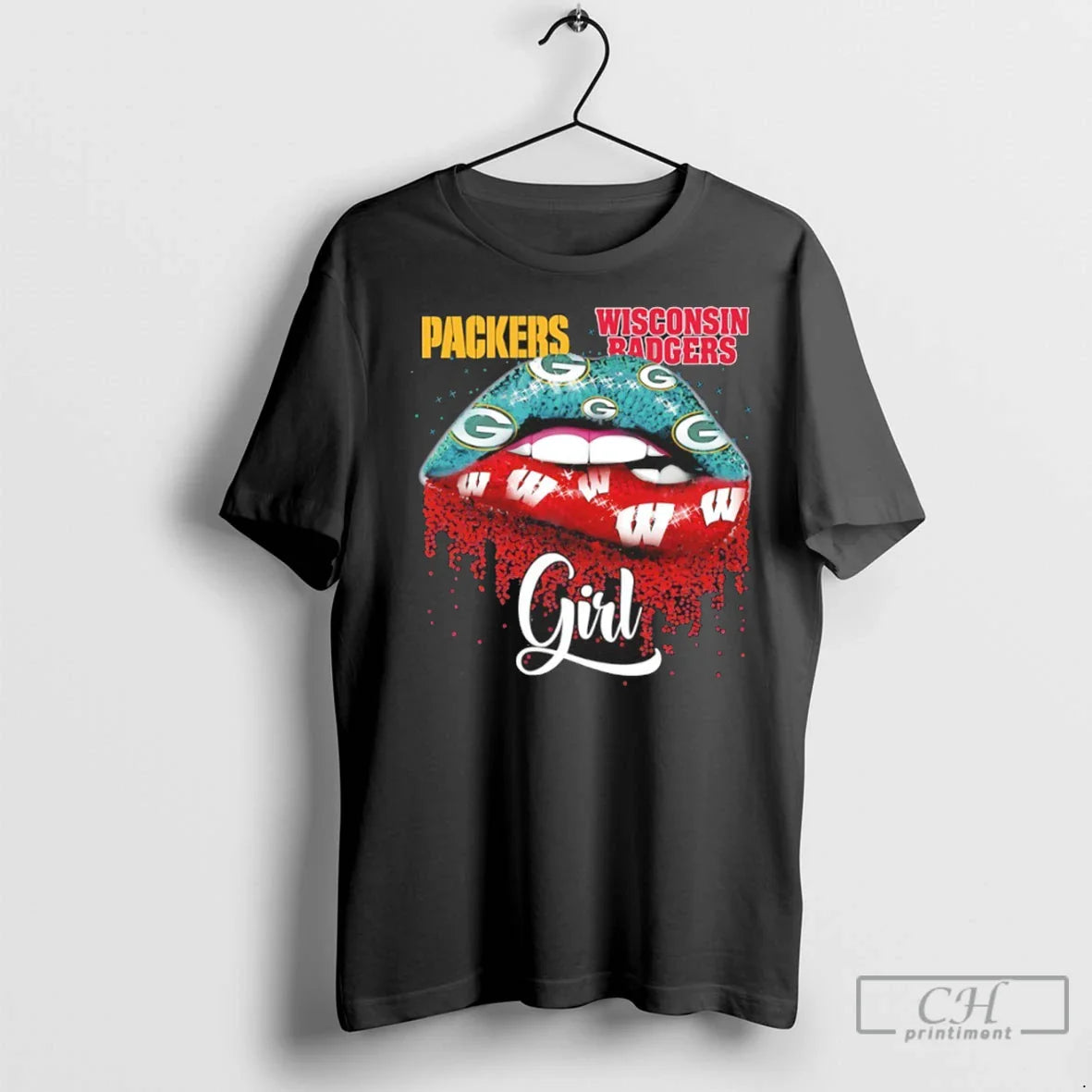 Premium Packers X Wisconsin Badgers Lips Glitter Shirt Modern Gift