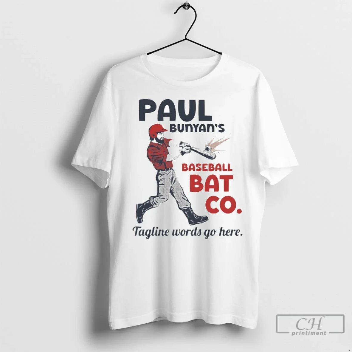 Premium Paul Bunyans Bat Co Tagline Words Go Here Swing Like Legend