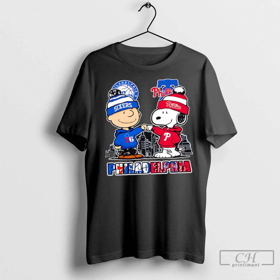 Premium Philadelphia 76Ers X Phillies Snoopy Tee Authentic Collection