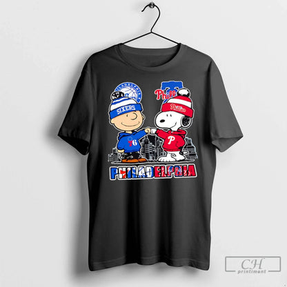 Premium Philadelphia 76Ers X Phillies Snoopy Tee Authentic Collection