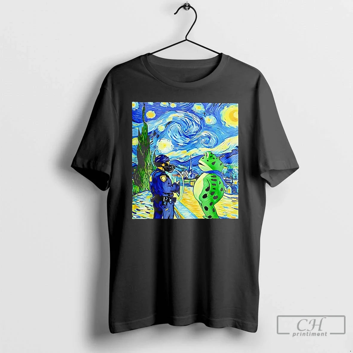 Premium Polish Portland Frog Starry Night T Shirts Tee Trendy Merch