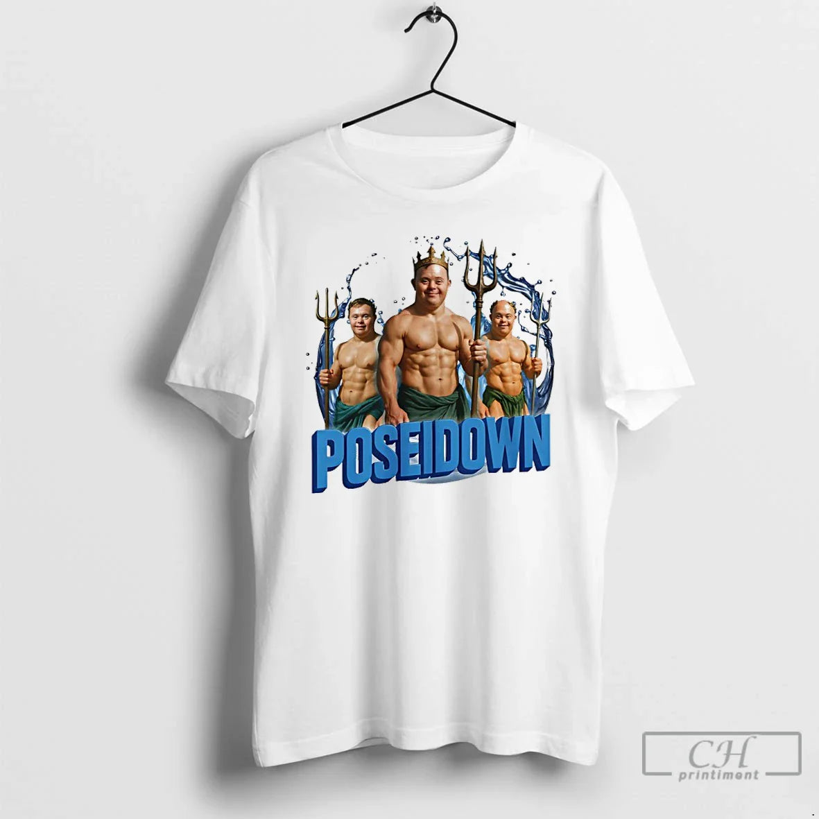 Premium Poseidown Down Syndrome Trident T Shirts Tee Unique Collection