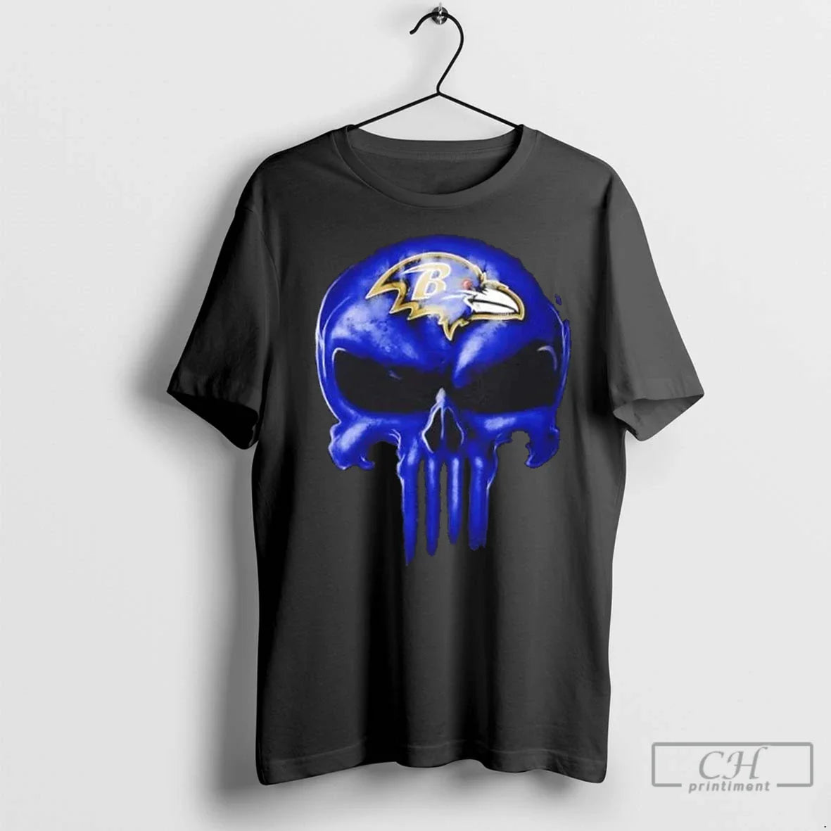 Premium Punisher Skull X Baltimore Ravens Football Horror Halloween