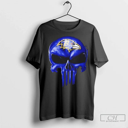 Premium Punisher Skull X Baltimore Ravens Football Horror Halloween