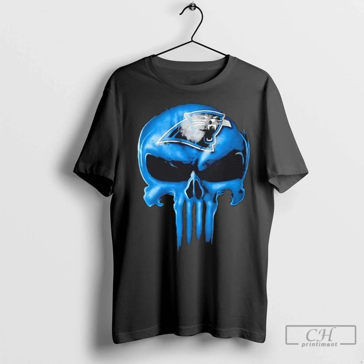 Premium Punisher Skull X Carolina Panthers Football Horror Halloween