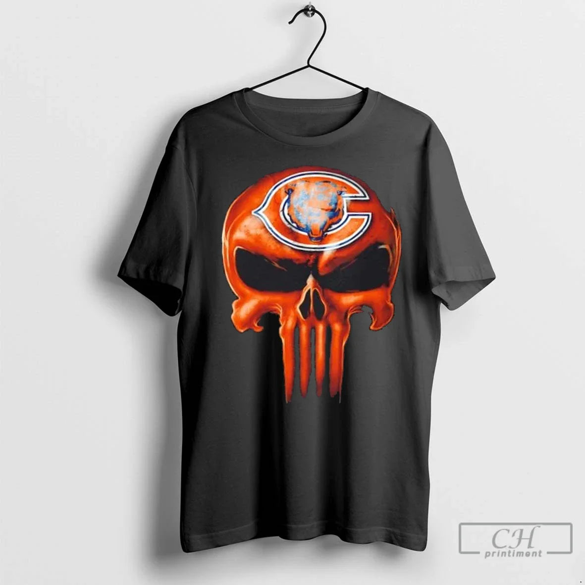 Premium Punisher Skull X Chicago Bears Football Horror Halloween