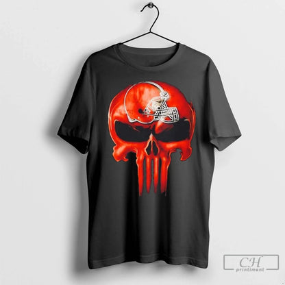Premium Punisher Skull X Cleveland Browns Football Horror Halloween