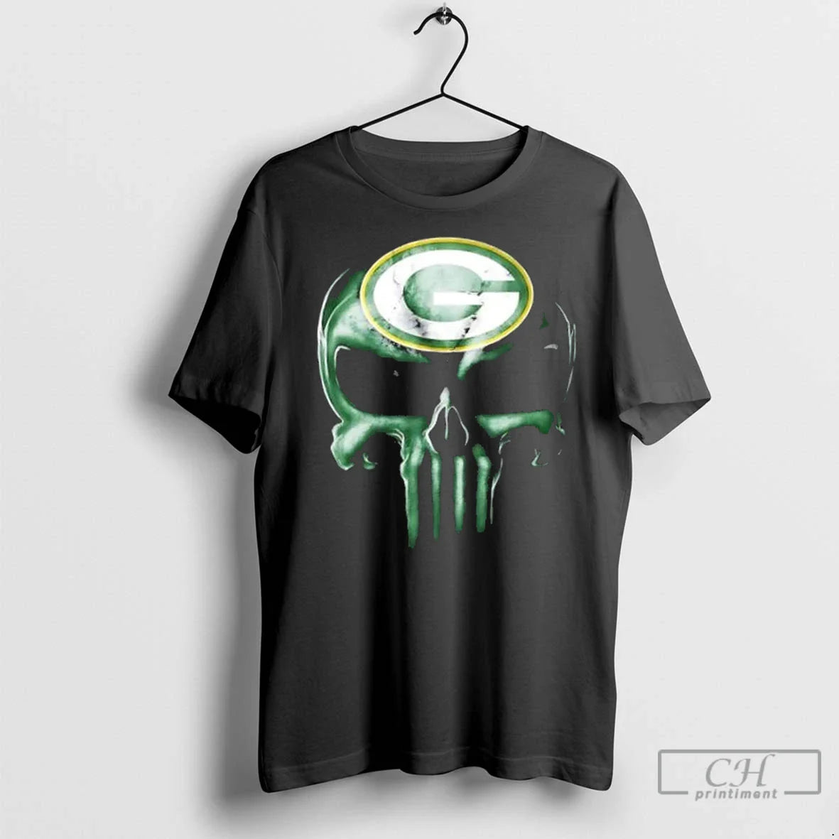 Premium Punisher Skull X Green Bay Packers Football Horror Halloween