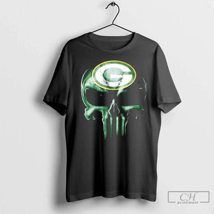 Premium Punisher Skull X Green Bay Packers Football Horror Halloween