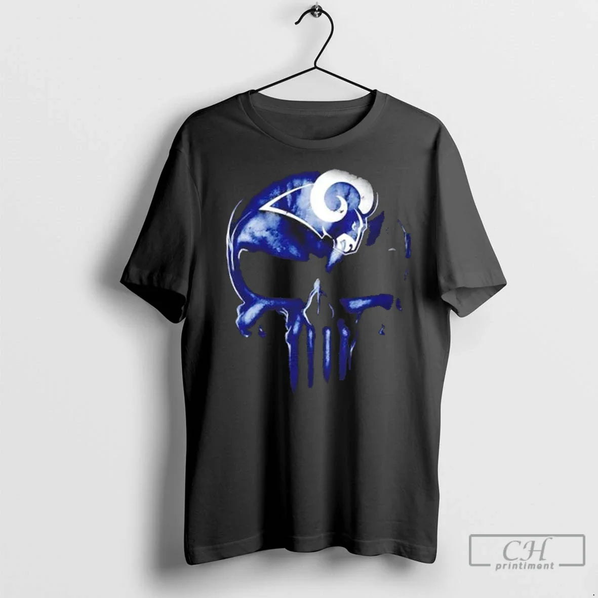Premium Punisher Skull X Los Angeles Rams Football Horror Halloween